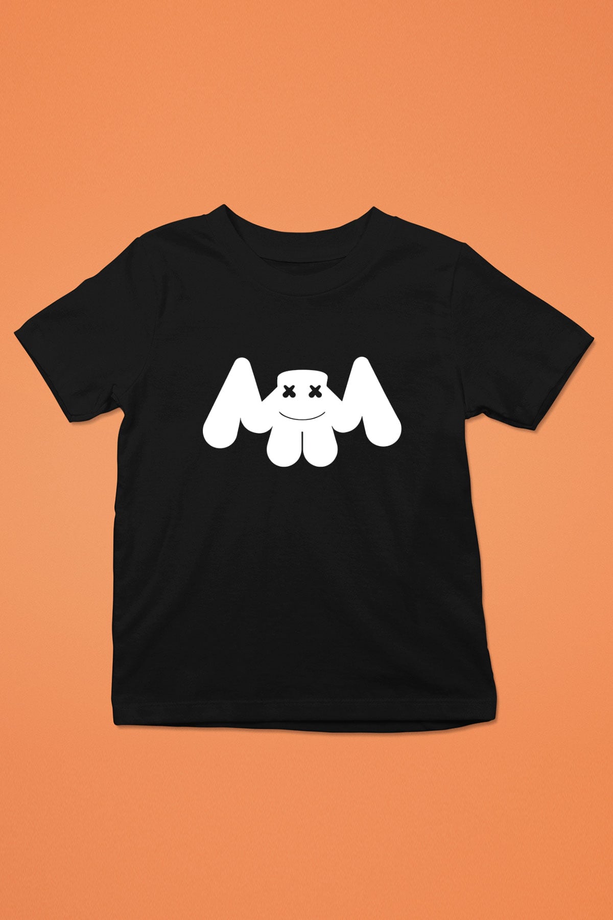 Marshmello Baskılı Siyah Unisex Çocuk Tişört