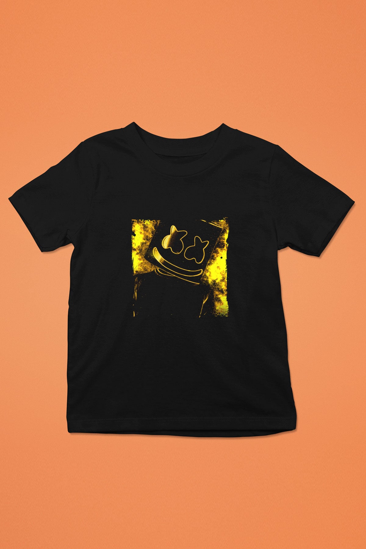 Marshmello Baskılı Unisex Siyah Çocuk Tişört