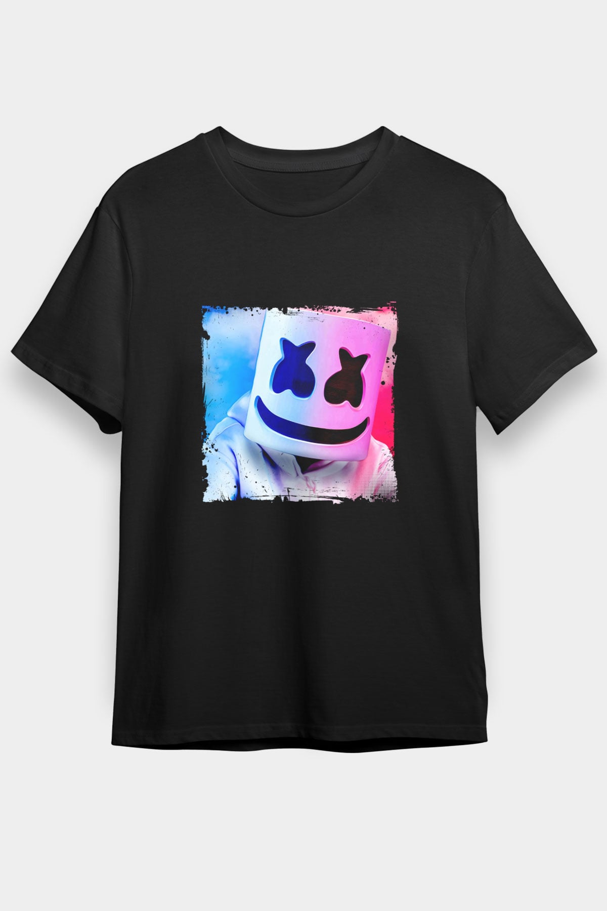 Marshmello Baskılı Unisex Siyah Tişört