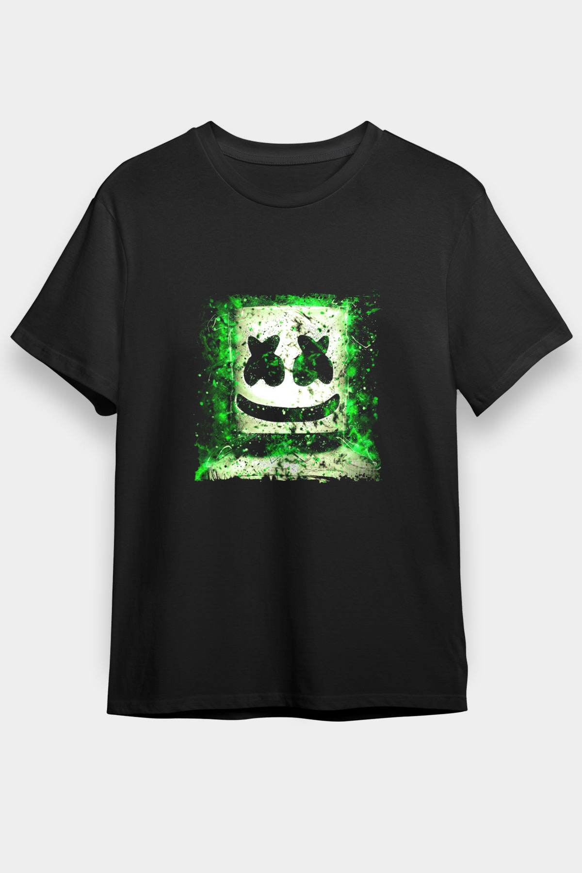 Marshmello Baskılı Unisex Siyah Tişört