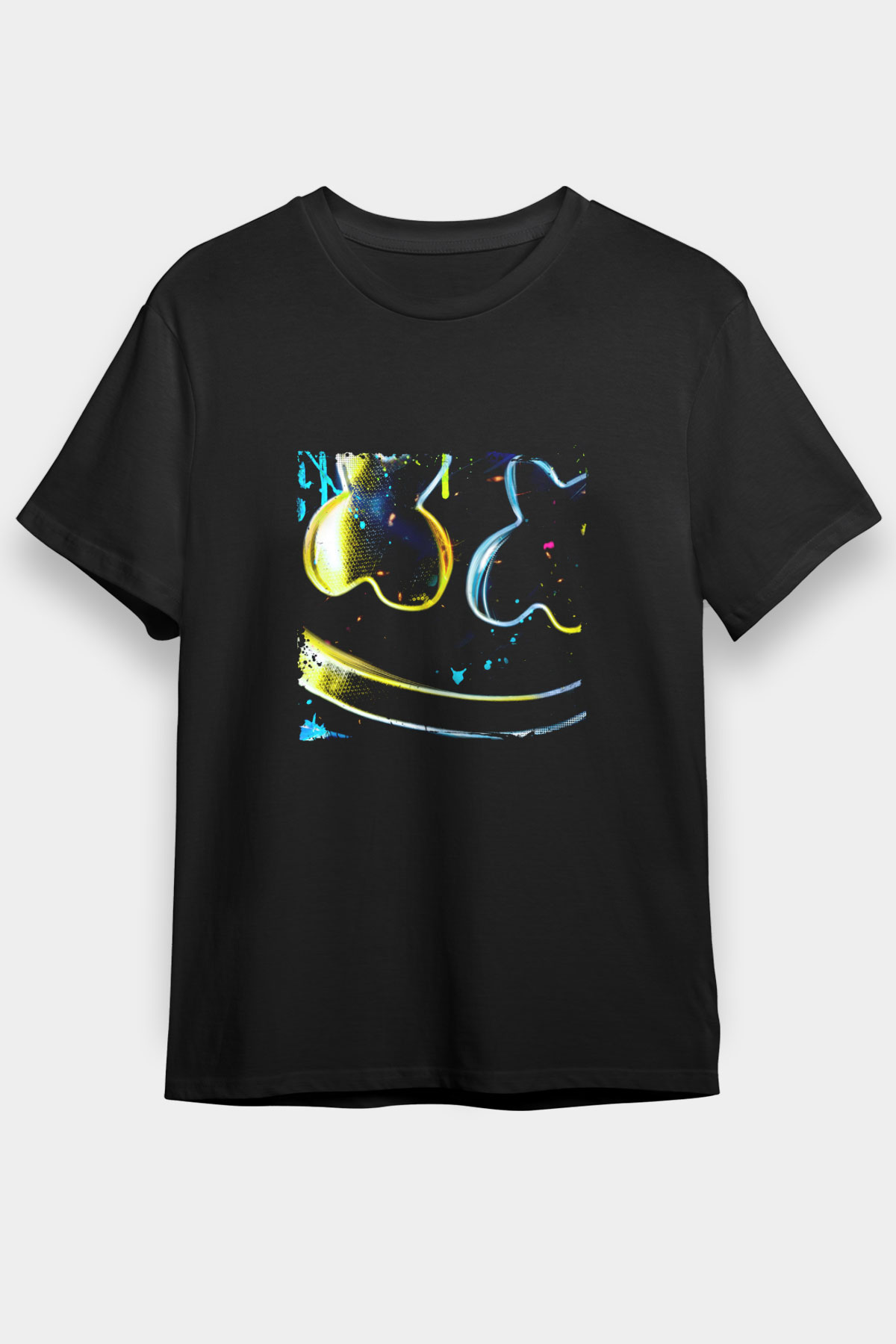 Marshmello Baskılı Unisex Siyah Tişört