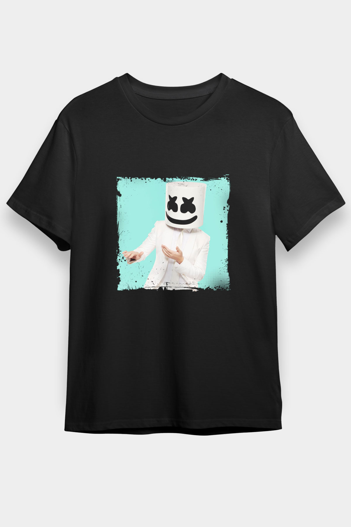 Marshmello Baskılı Unisex Siyah Tişört