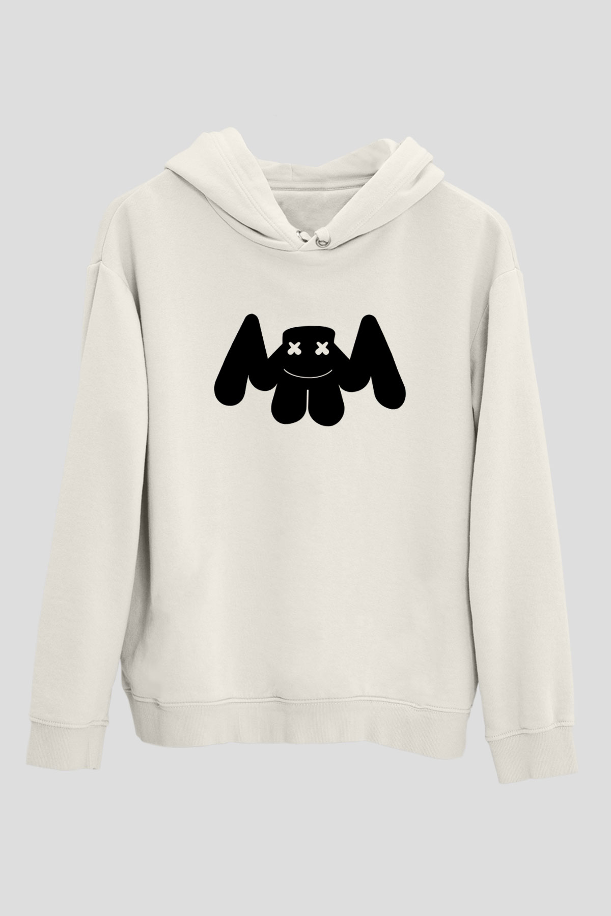 Marshmello Beyaz Unisex Kapşonlu Sweatshirt