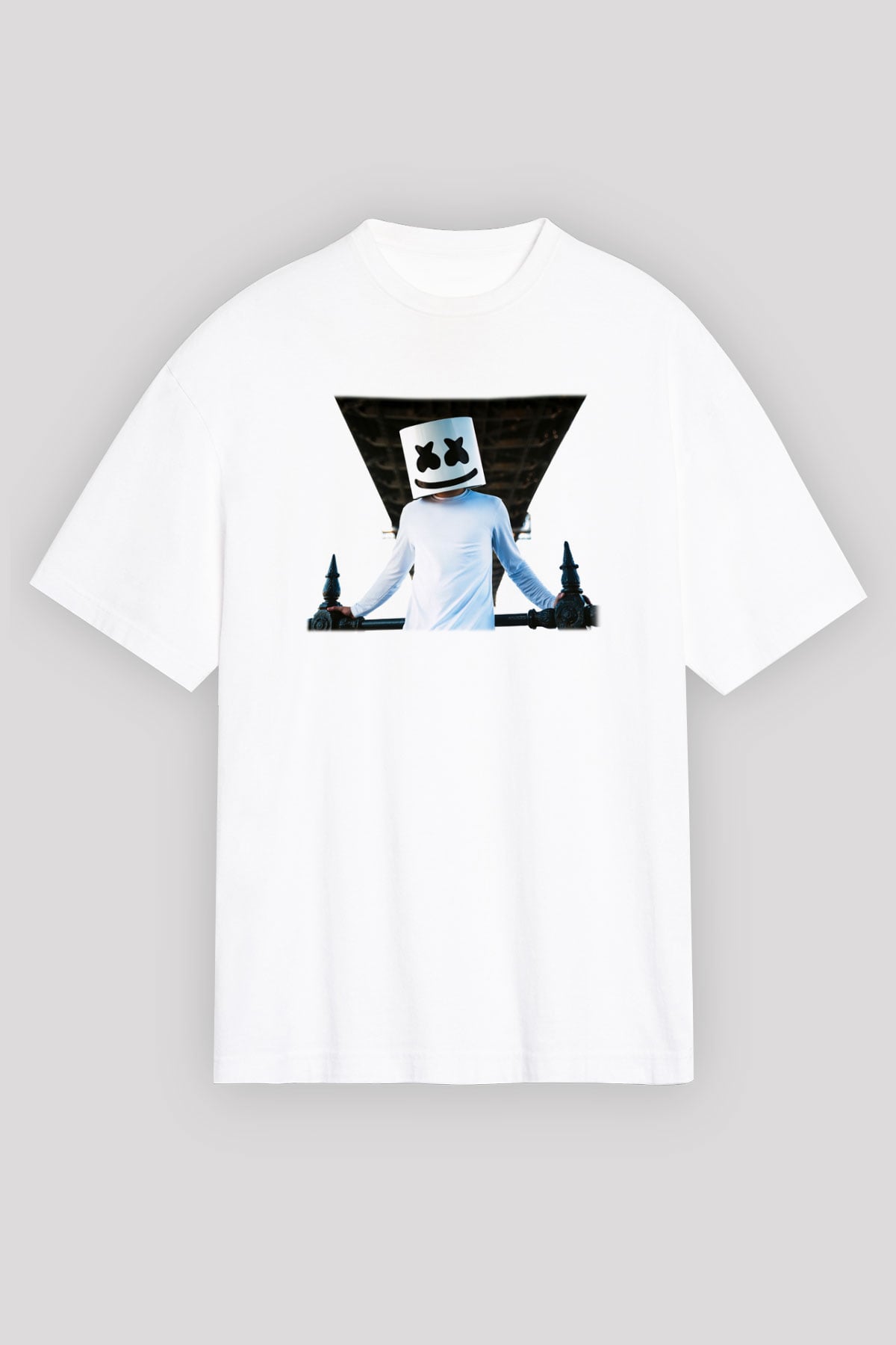 Marshmello Beyaz Unisex Oversize Tişört T-Shirt