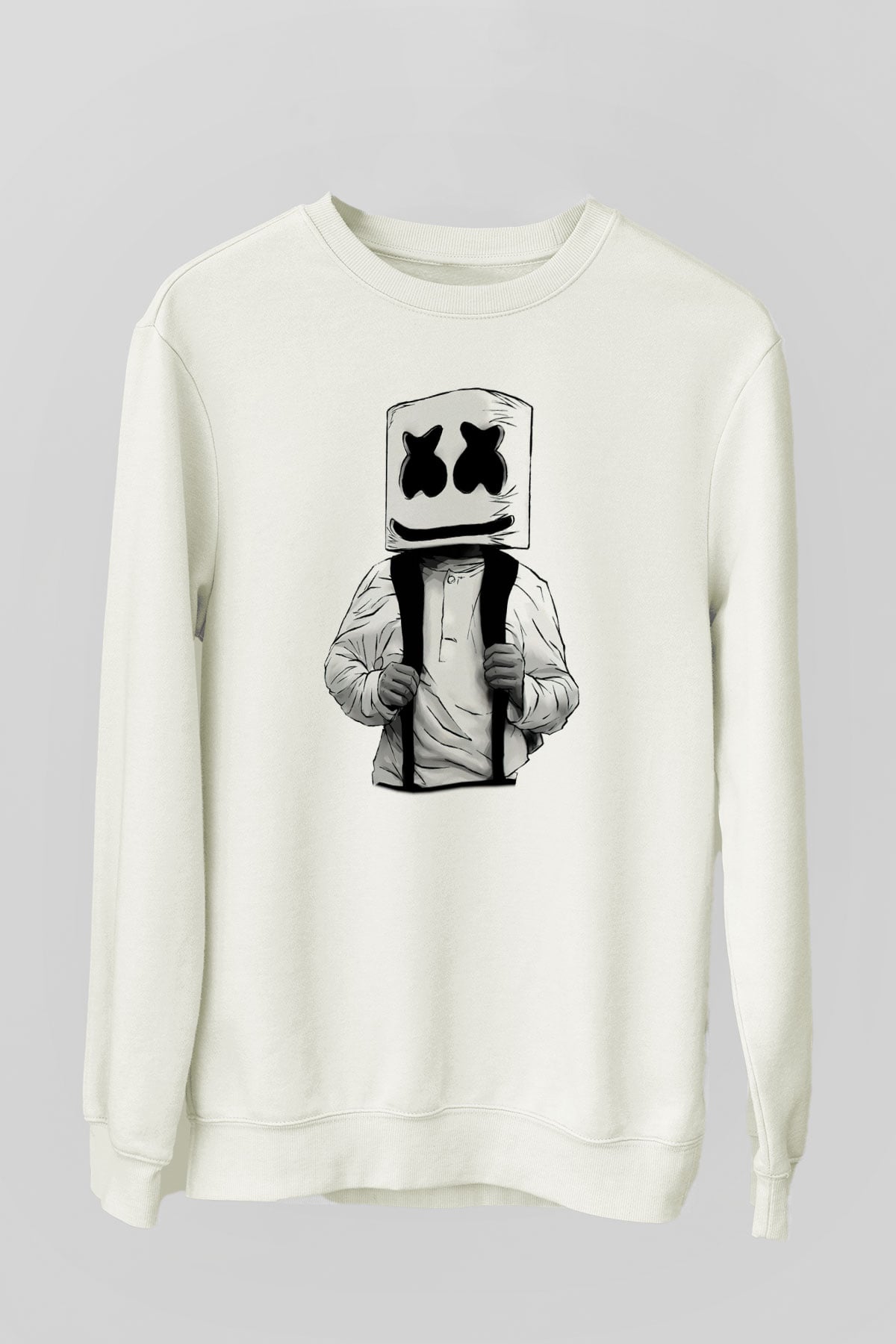 Marshmello Beyaz Unisex Sweatshirt