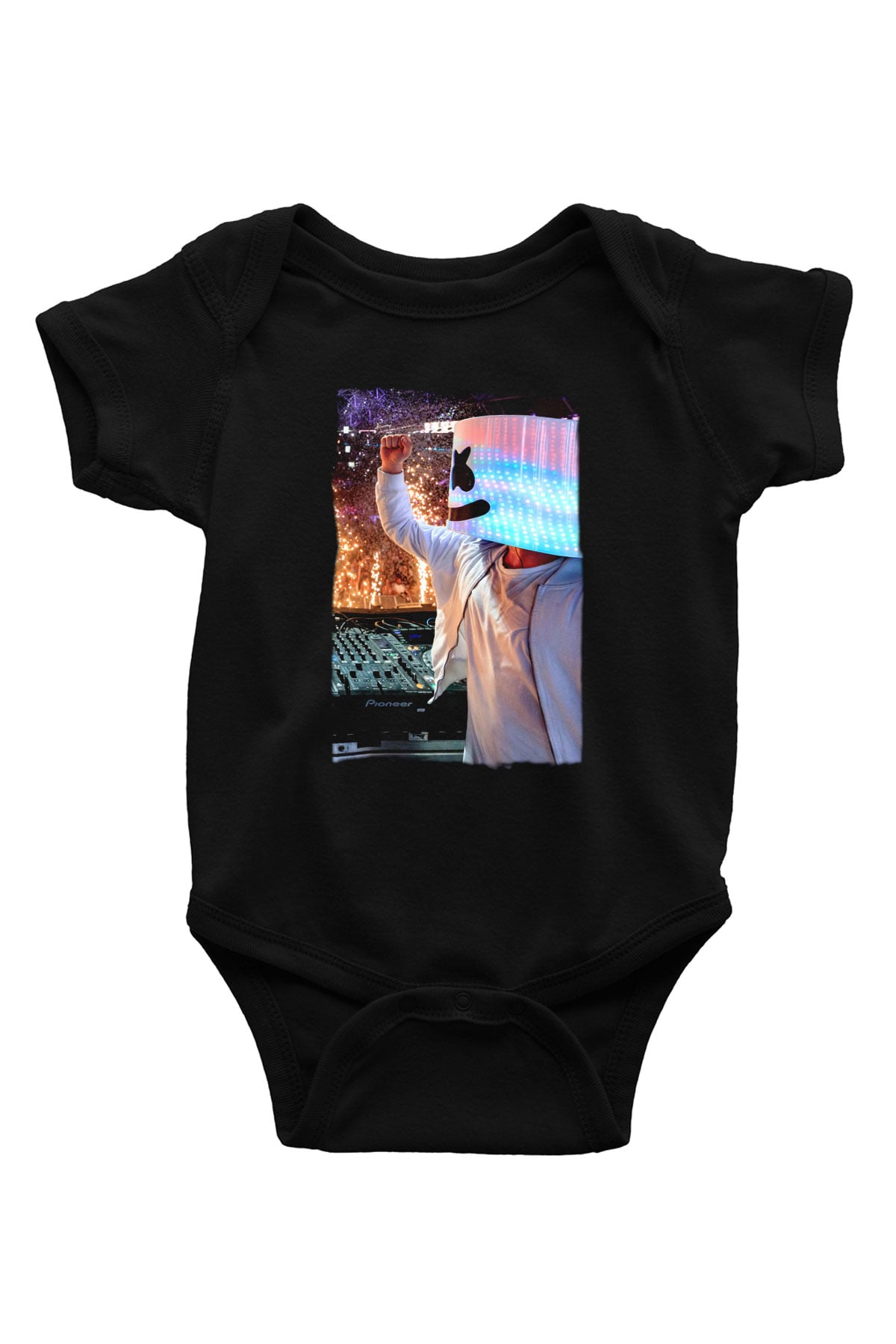 Marshmello Siyah Bebek Body - Zıbın