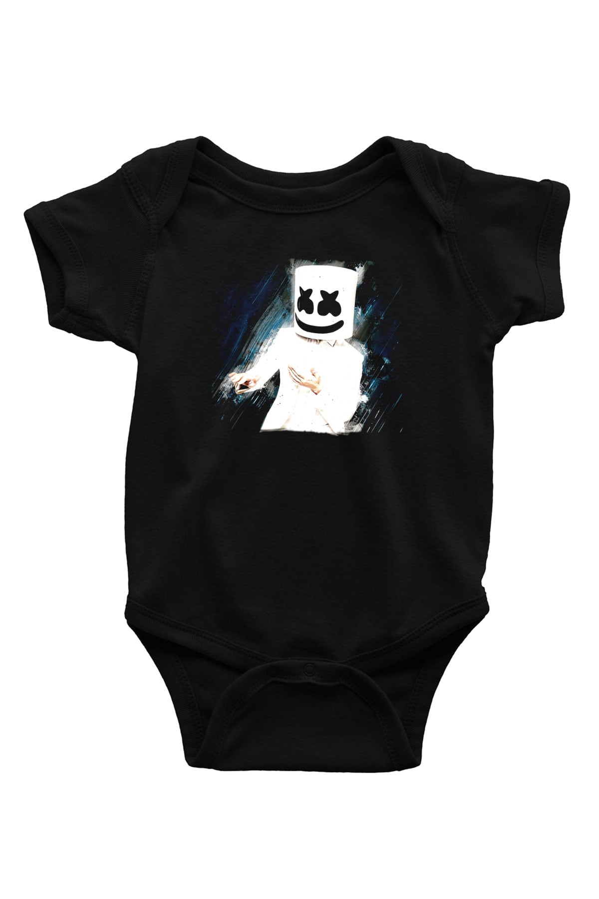 Marshmello Siyah Bebek Body - Zıbın