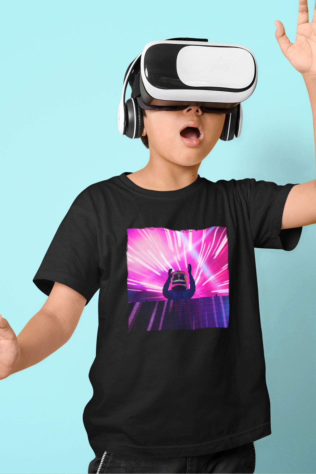 Marshmello Siyah Unisex Çocuk Tişört
