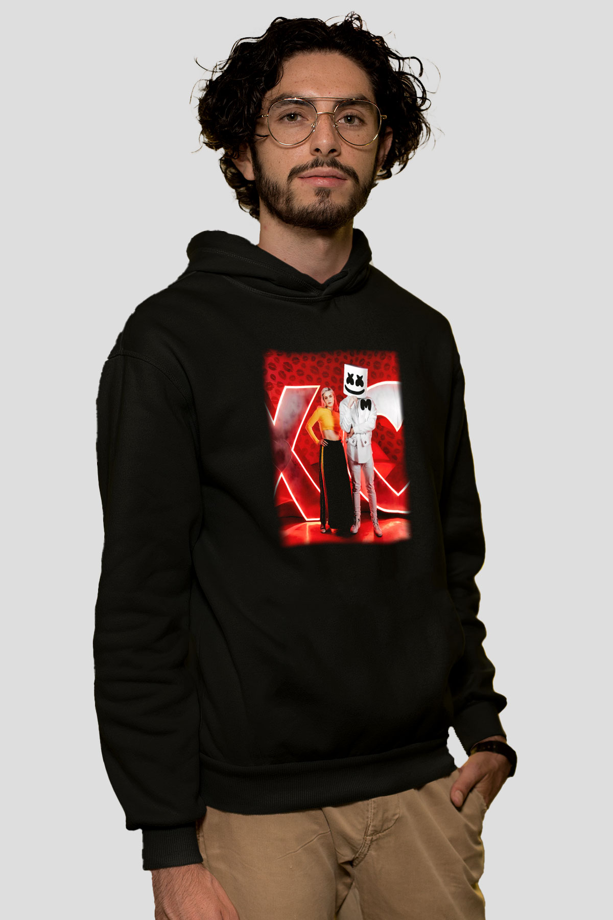 Marshmello Siyah Unisex Hoodie