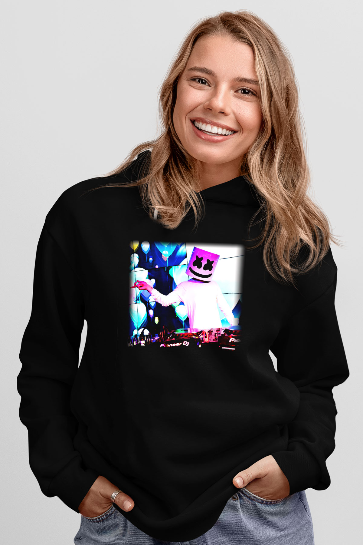 Marshmello Siyah Unisex Hoodie