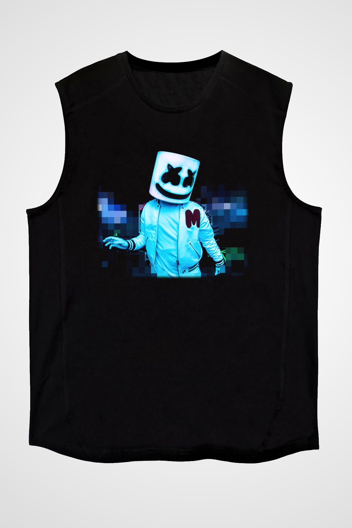 Marshmello Siyah Unisex Kolsuz Tişört