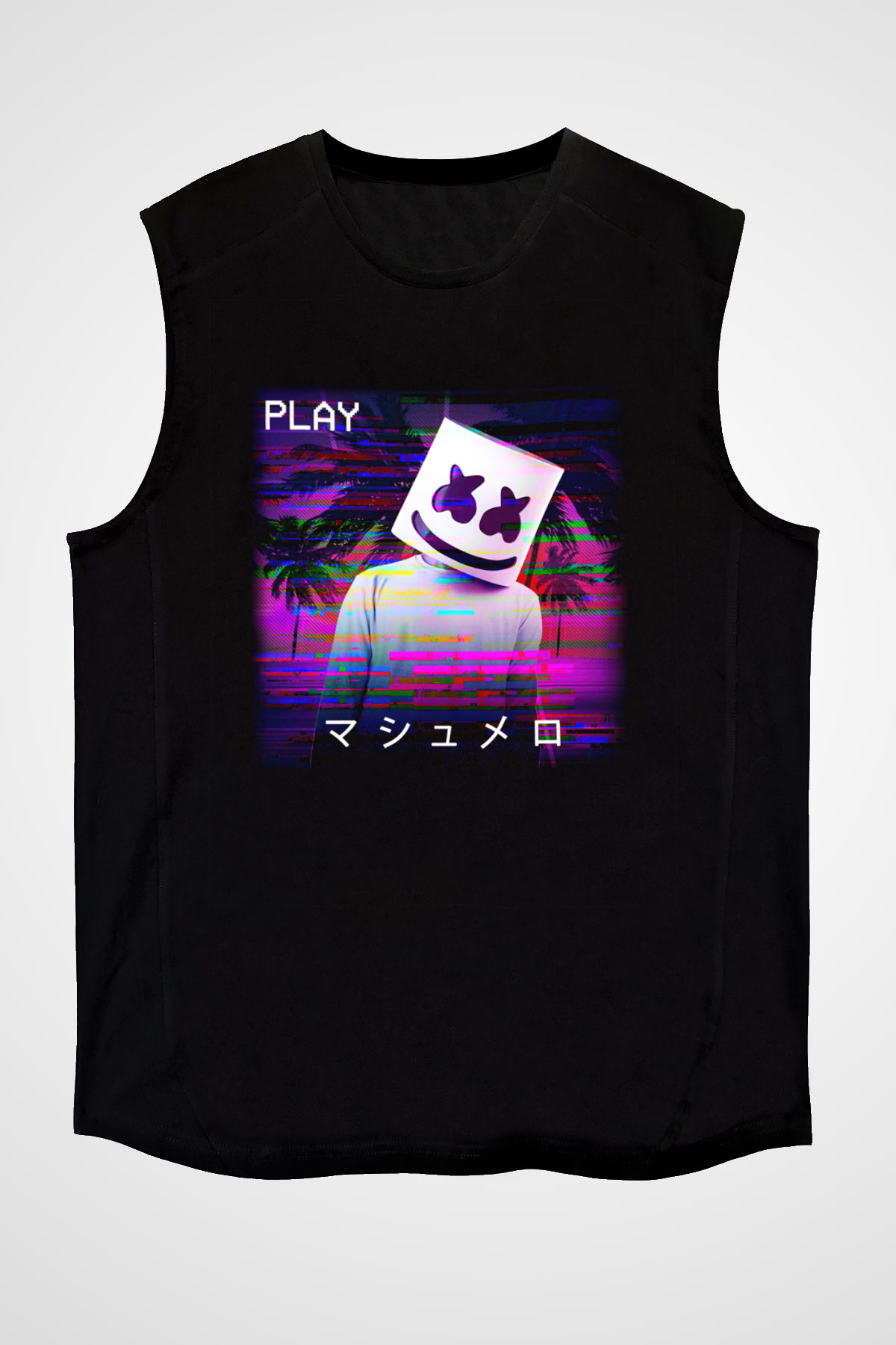 Marshmello Siyah Unisex Kolsuz Tişört