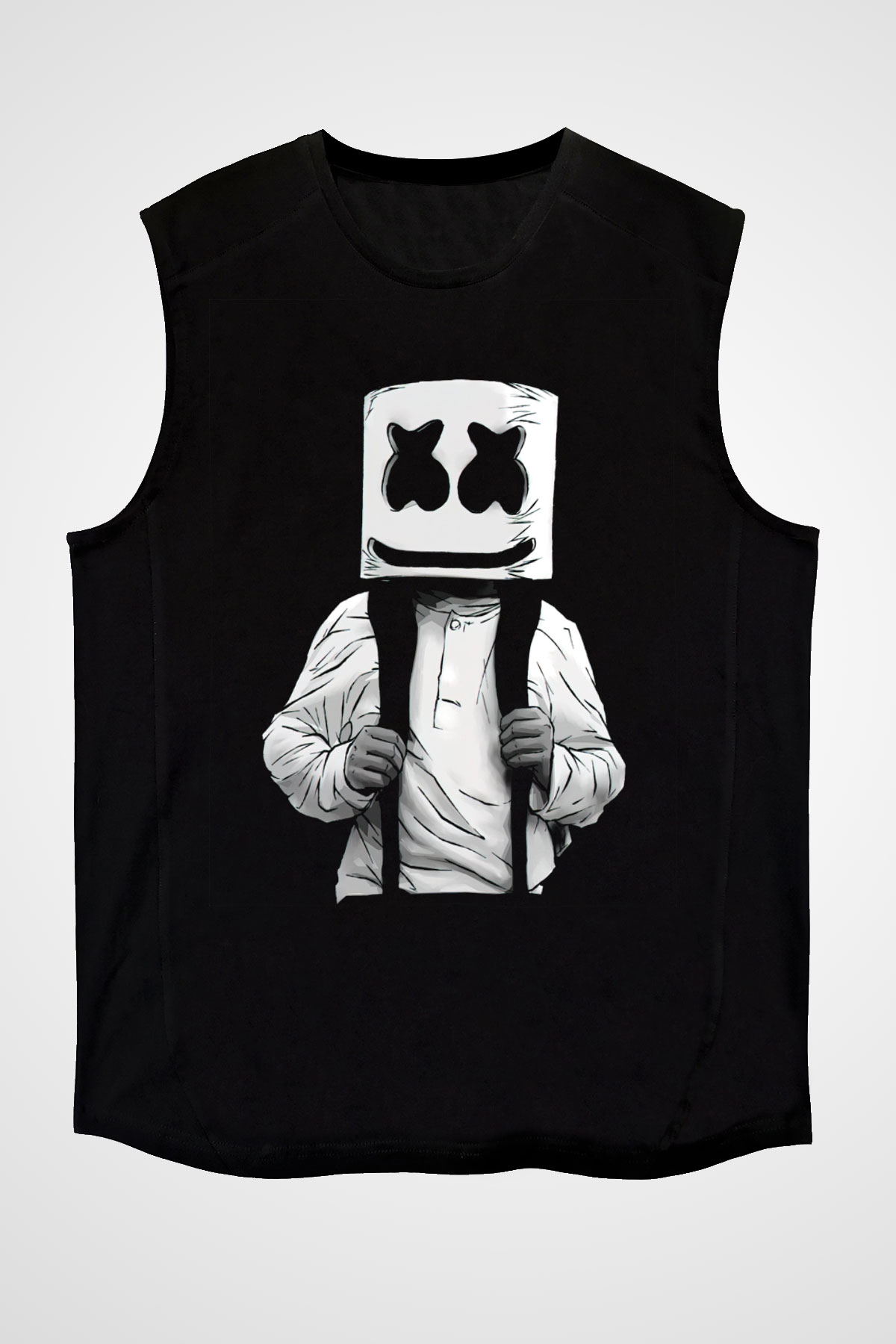 Marshmello Siyah Unisex Kolsuz Tişört