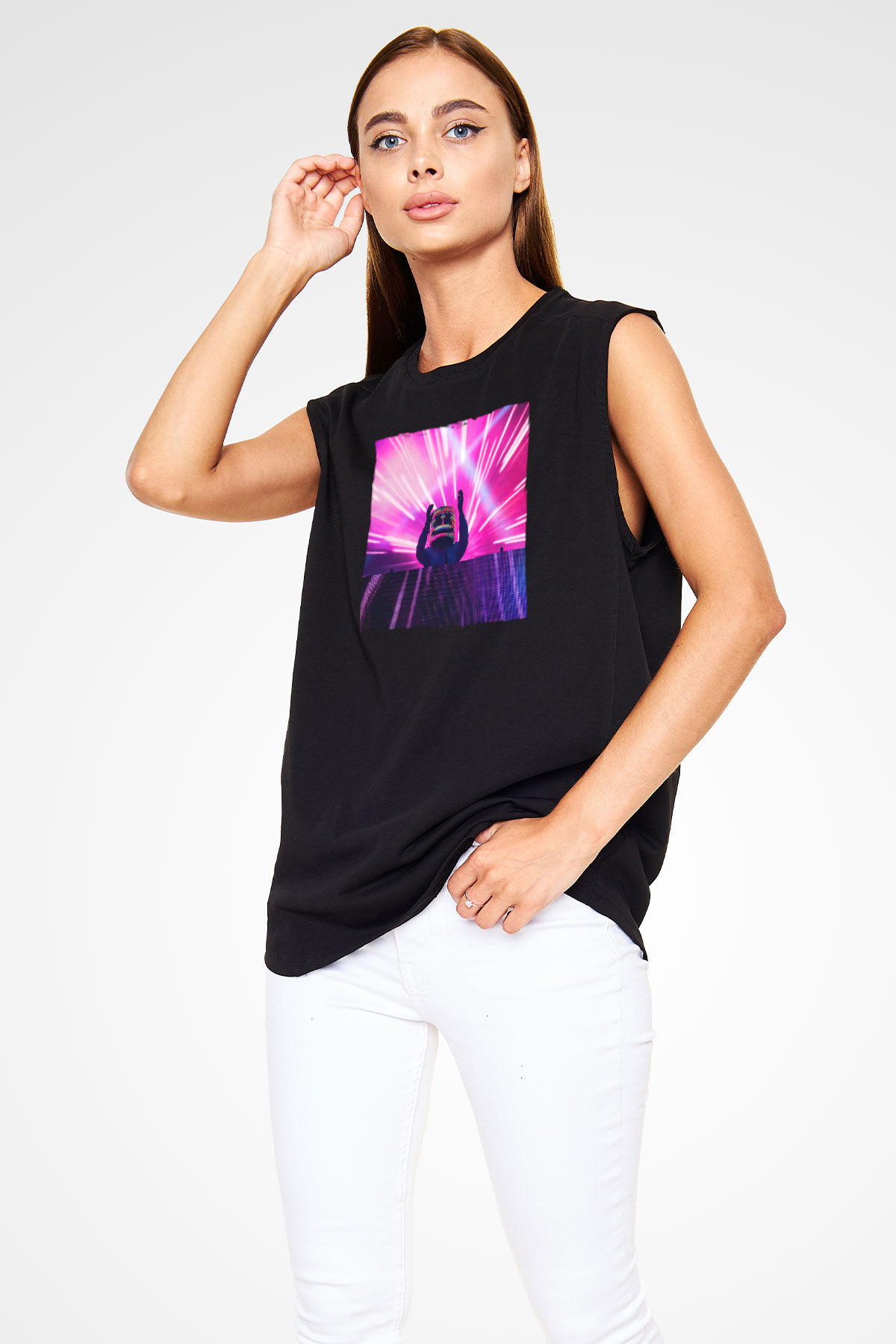 Marshmello Siyah Unisex Kolsuz Tişört