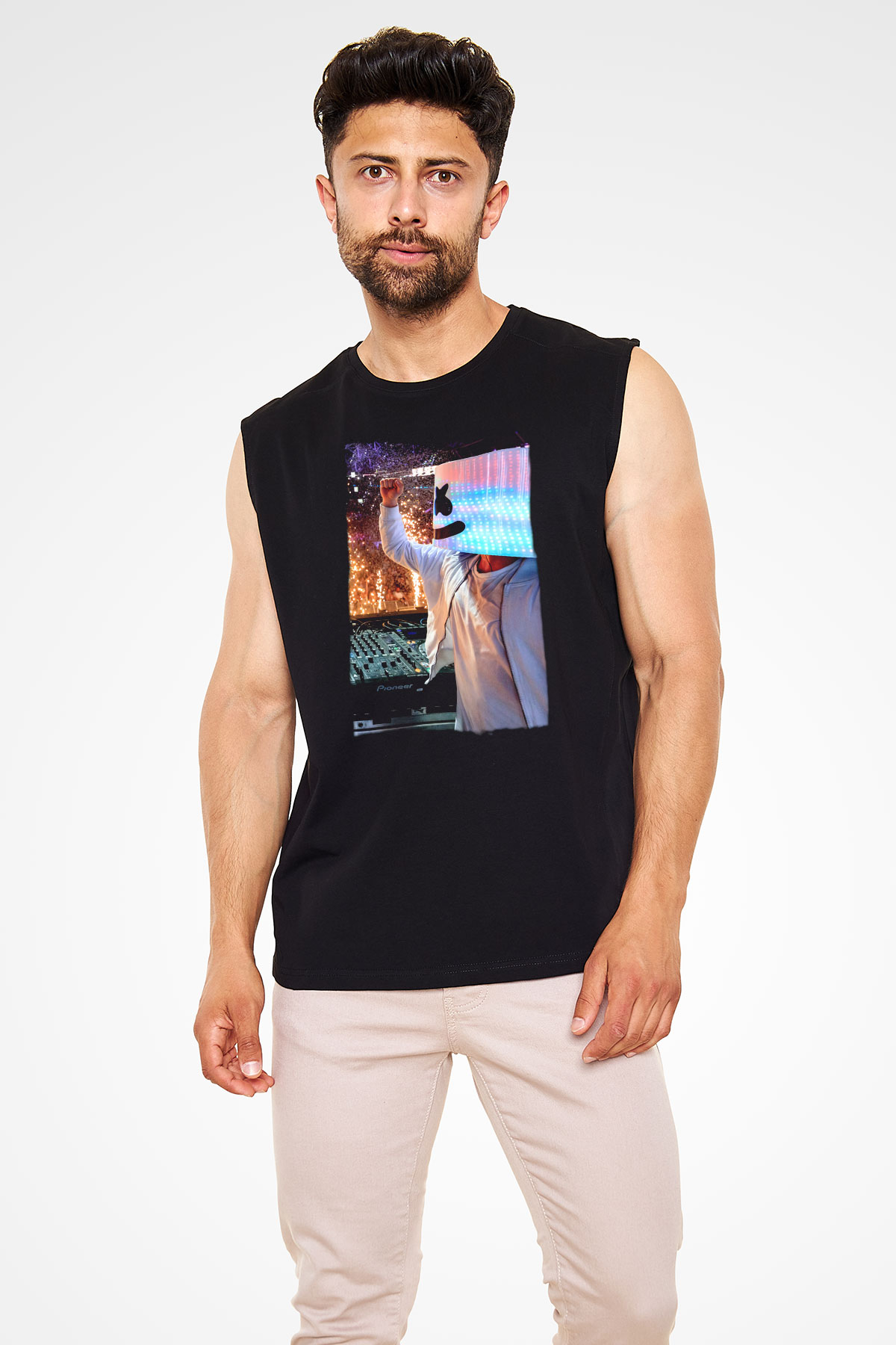 Marshmello Siyah Unisex Kolsuz Tişört