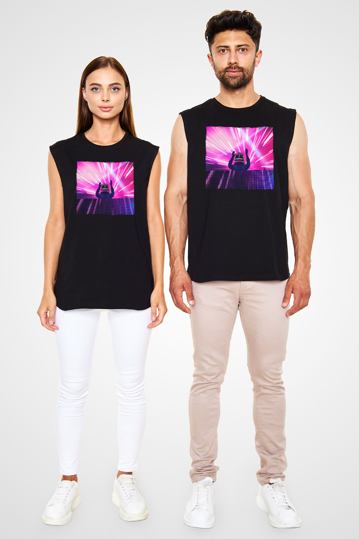 Marshmello Siyah Unisex Kolsuz Tişört
