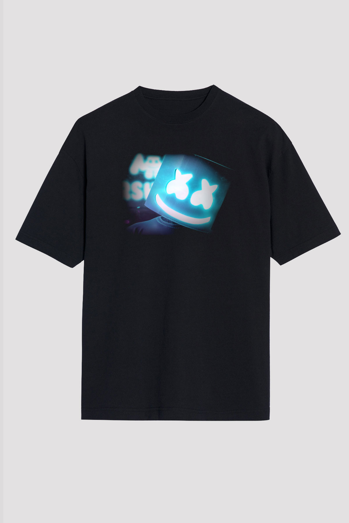 Marshmello Siyah Unisex Oversize Tişört T-Shirt