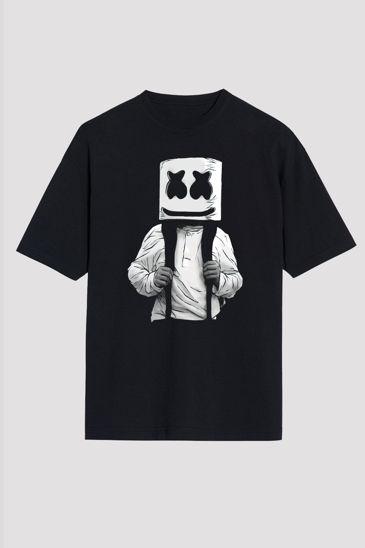 Marshmello Siyah Unisex Oversize Tişört T-Shirt