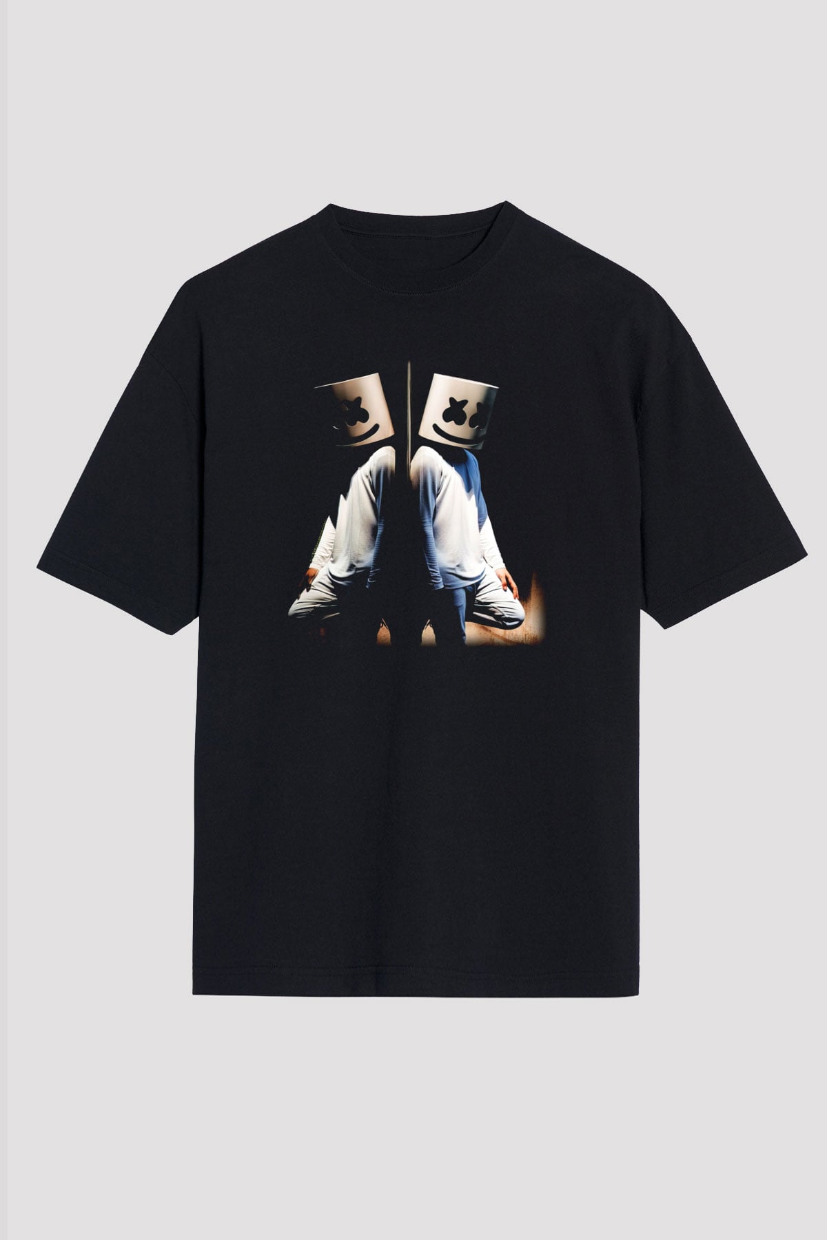 Marshmello Siyah Unisex Oversize Tişört T-Shirt