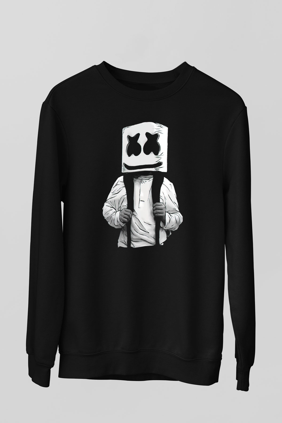 Marshmello Siyah Unisex Sweatshirt