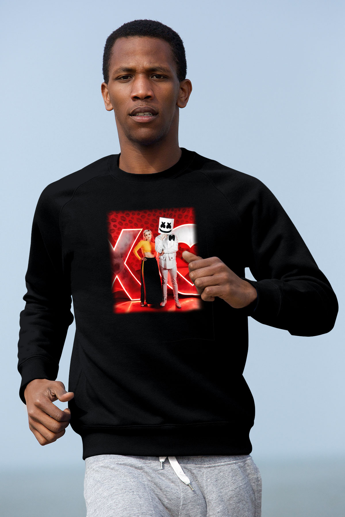 Marshmello Siyah Unisex Sweatshirt
