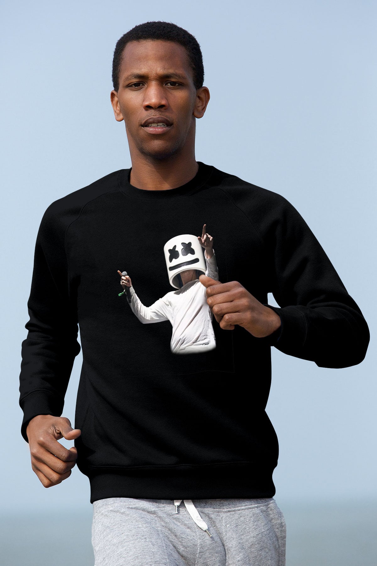 Marshmello Siyah Unisex Sweatshirt
