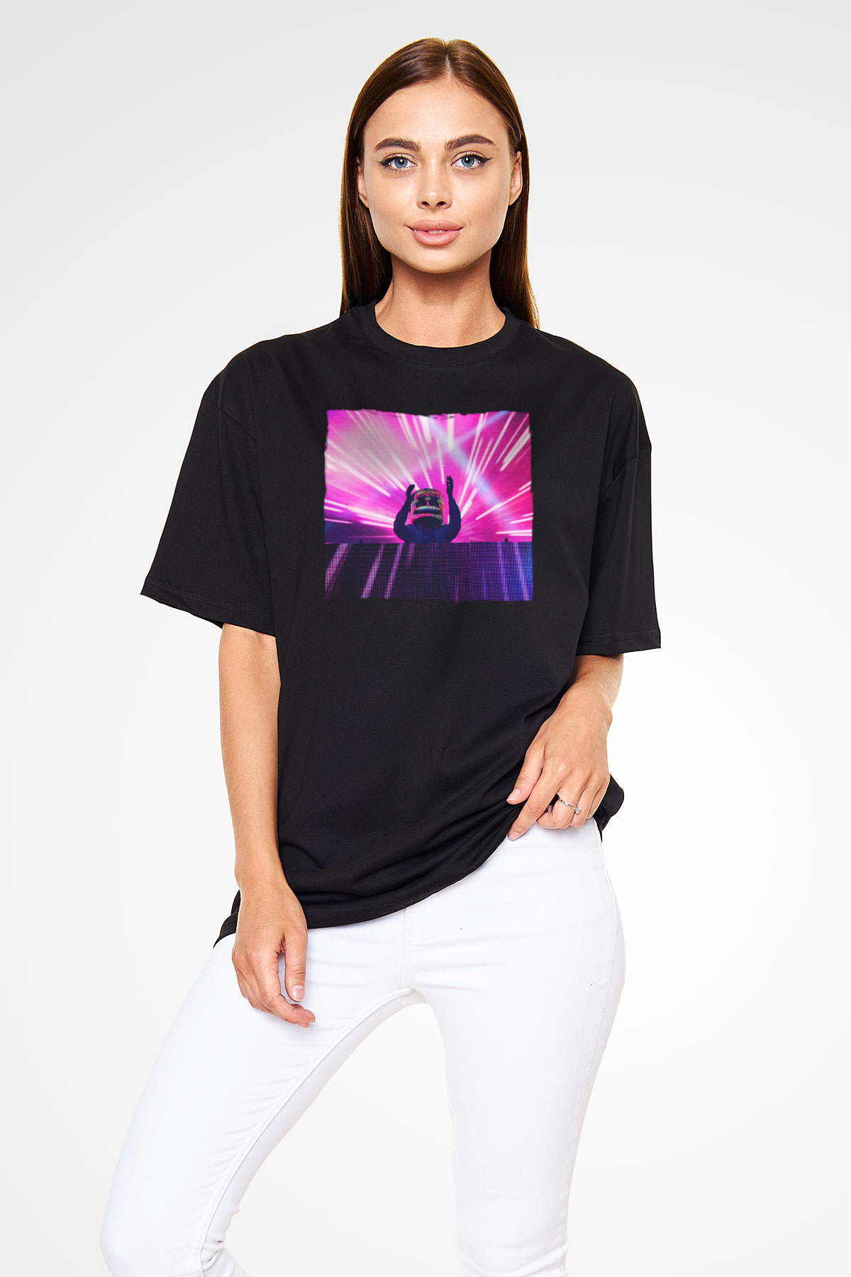 Marshmello Siyah Unisex Tişört T-Shirt - TişörtFabrikası