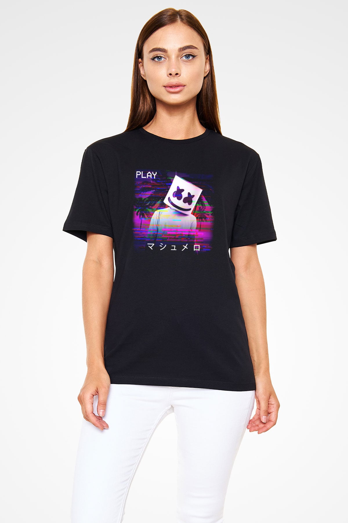 Marshmello Siyah Unisex Tişört T-Shirt - TişörtFabrikası