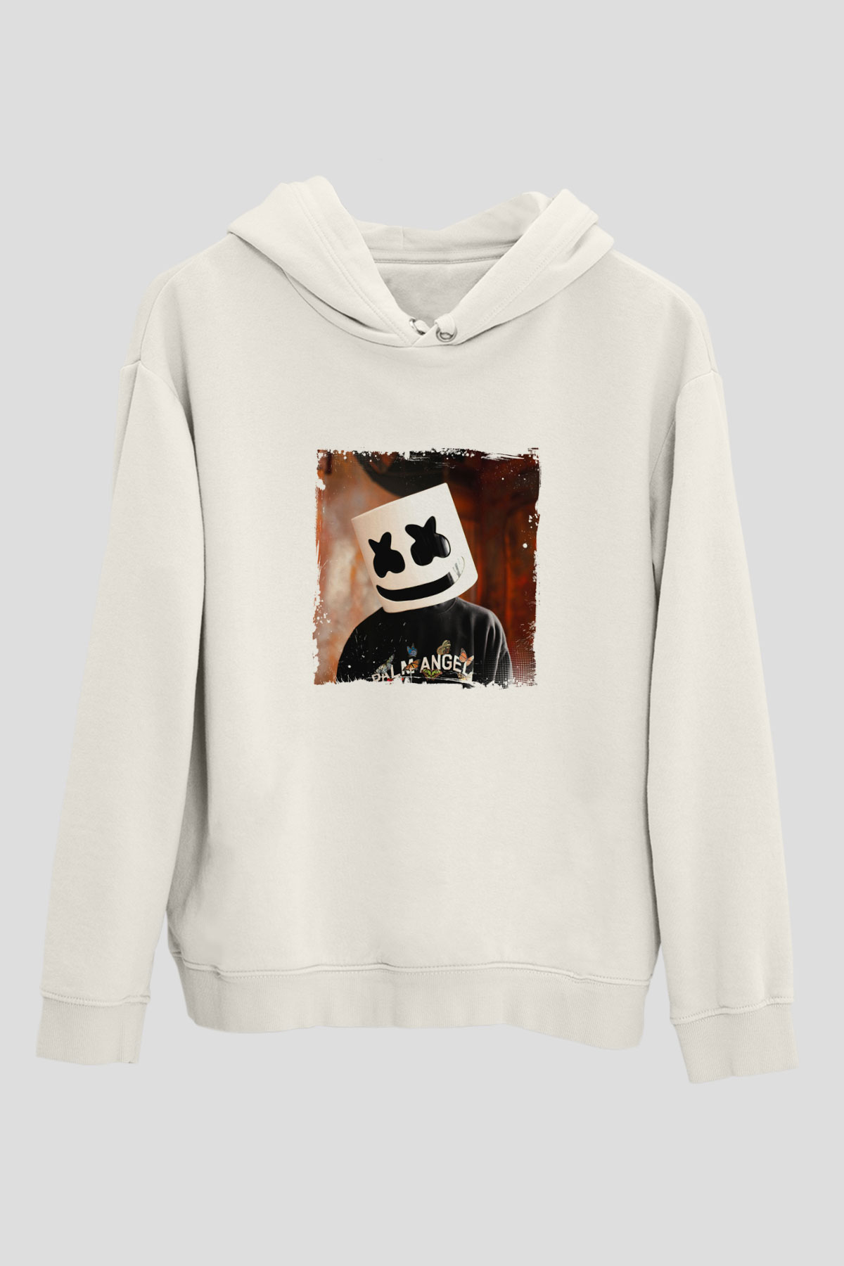 MarshmelloBaskılı Beyaz Hoodie