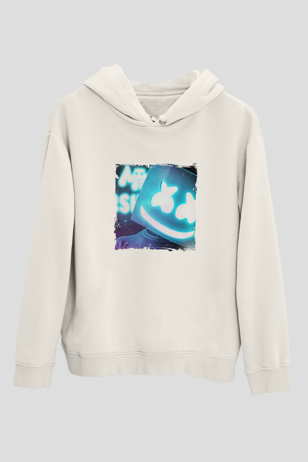 MarshmelloBaskılı Beyaz Hoodie