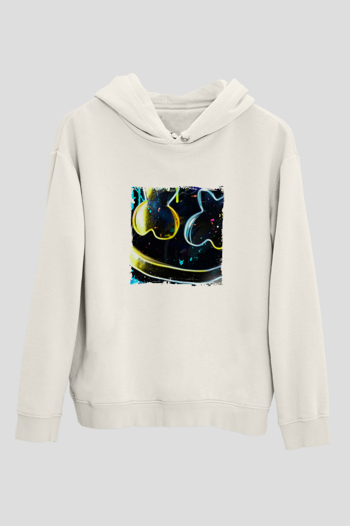 MarshmelloBaskılı Beyaz Hoodie