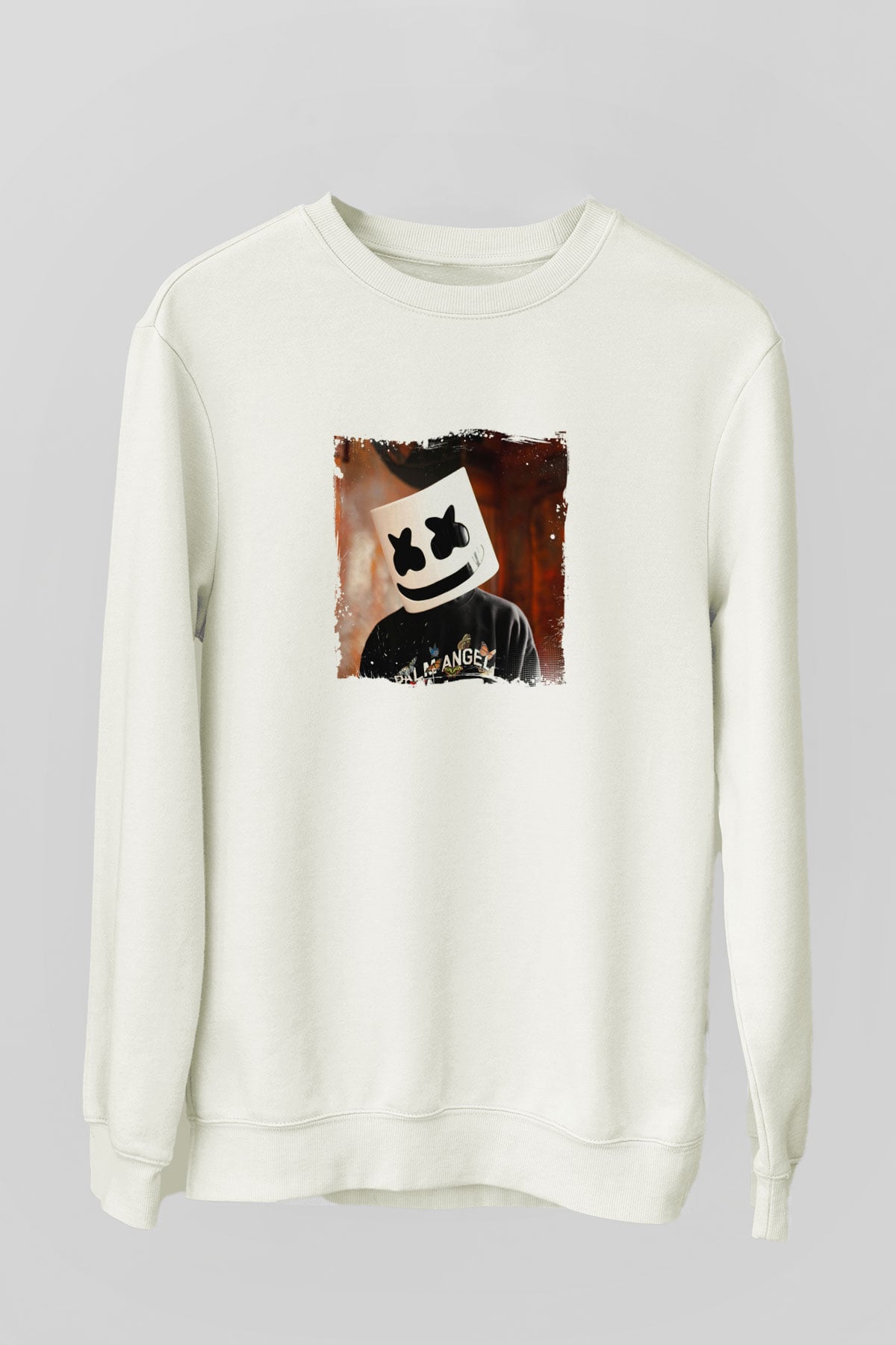 MarshmelloBaskılı Beyaz Sweatshirt