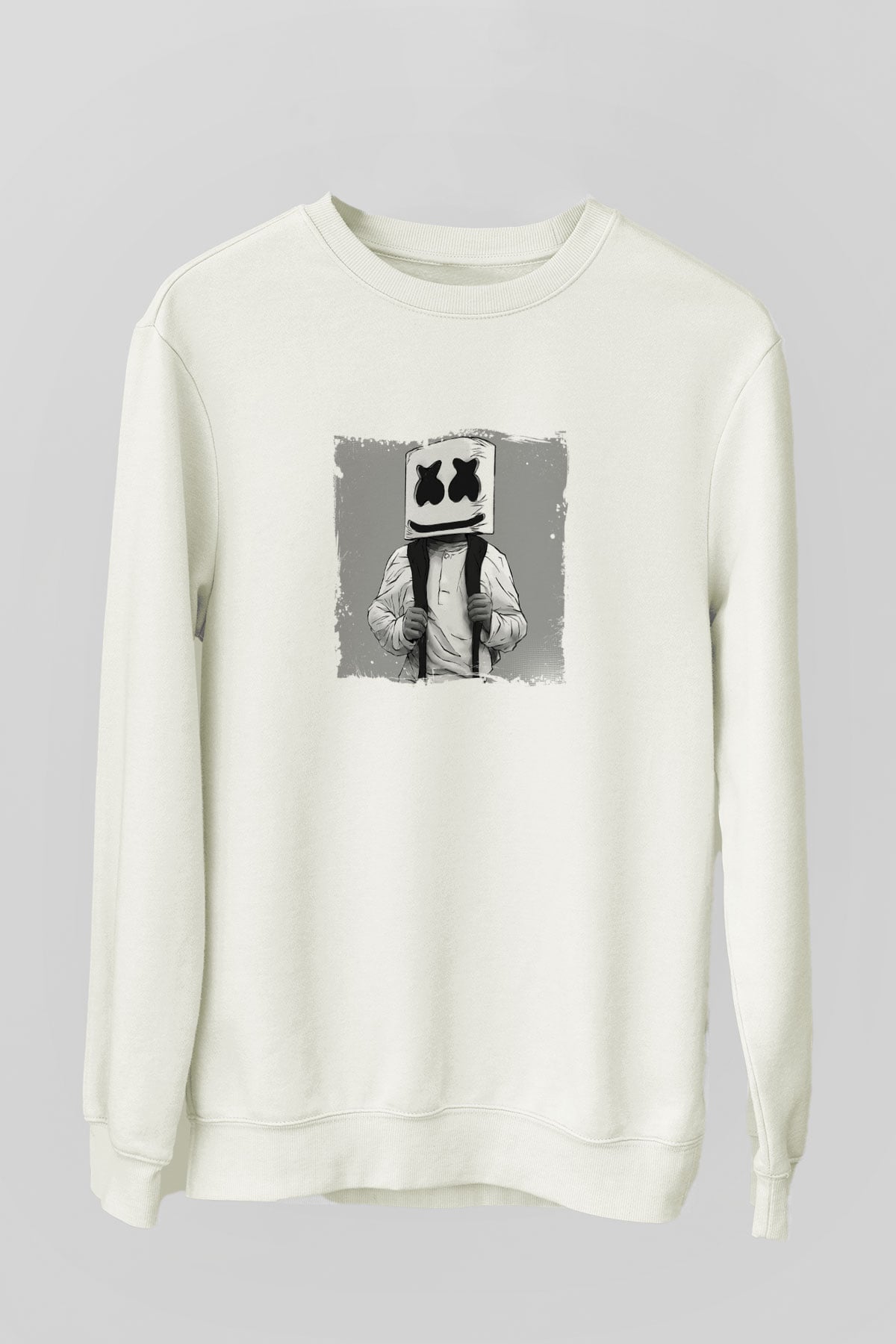 MarshmelloBaskılı Beyaz Sweatshirt