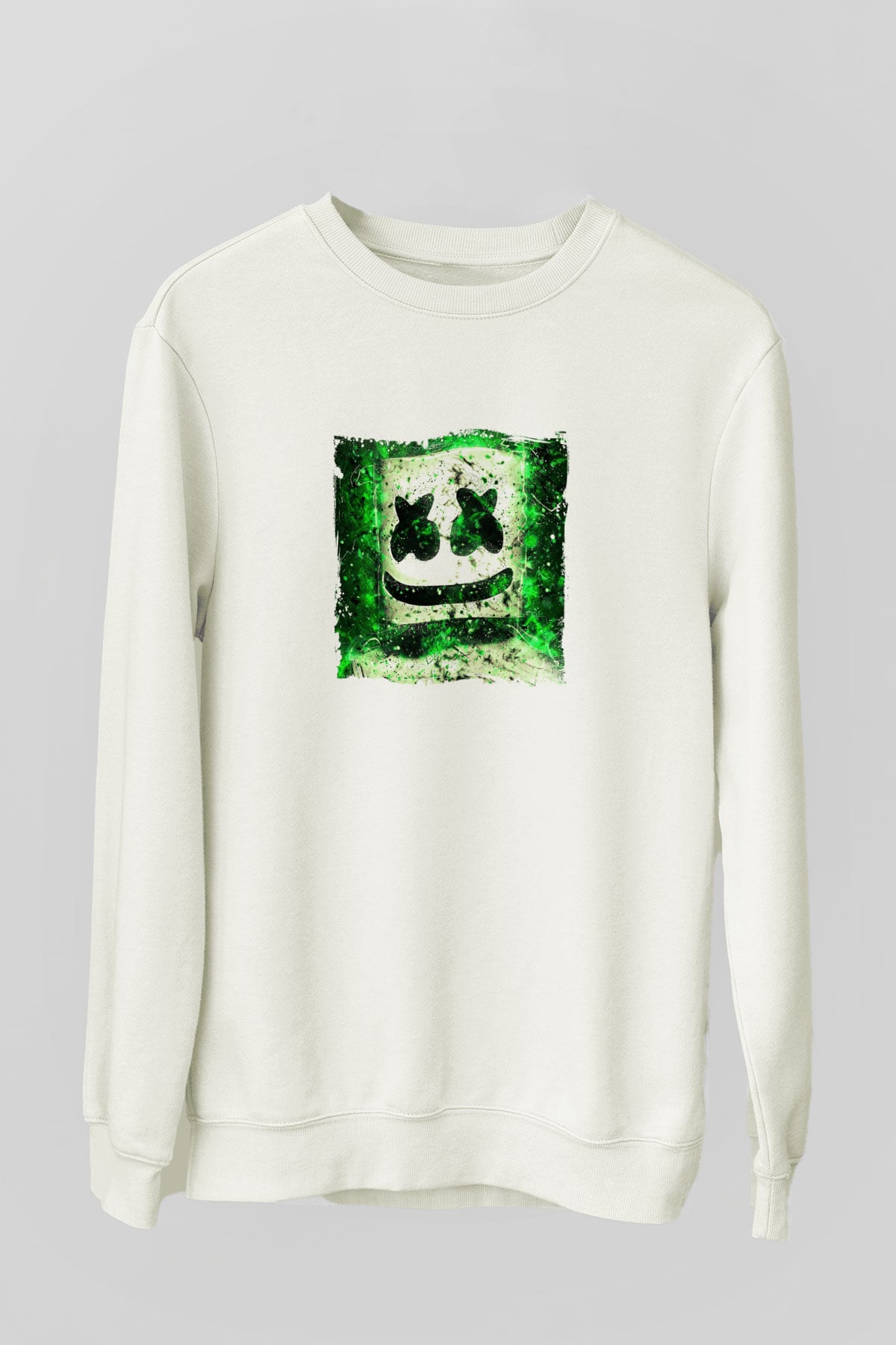 MarshmelloBaskılı Beyaz Sweatshirt