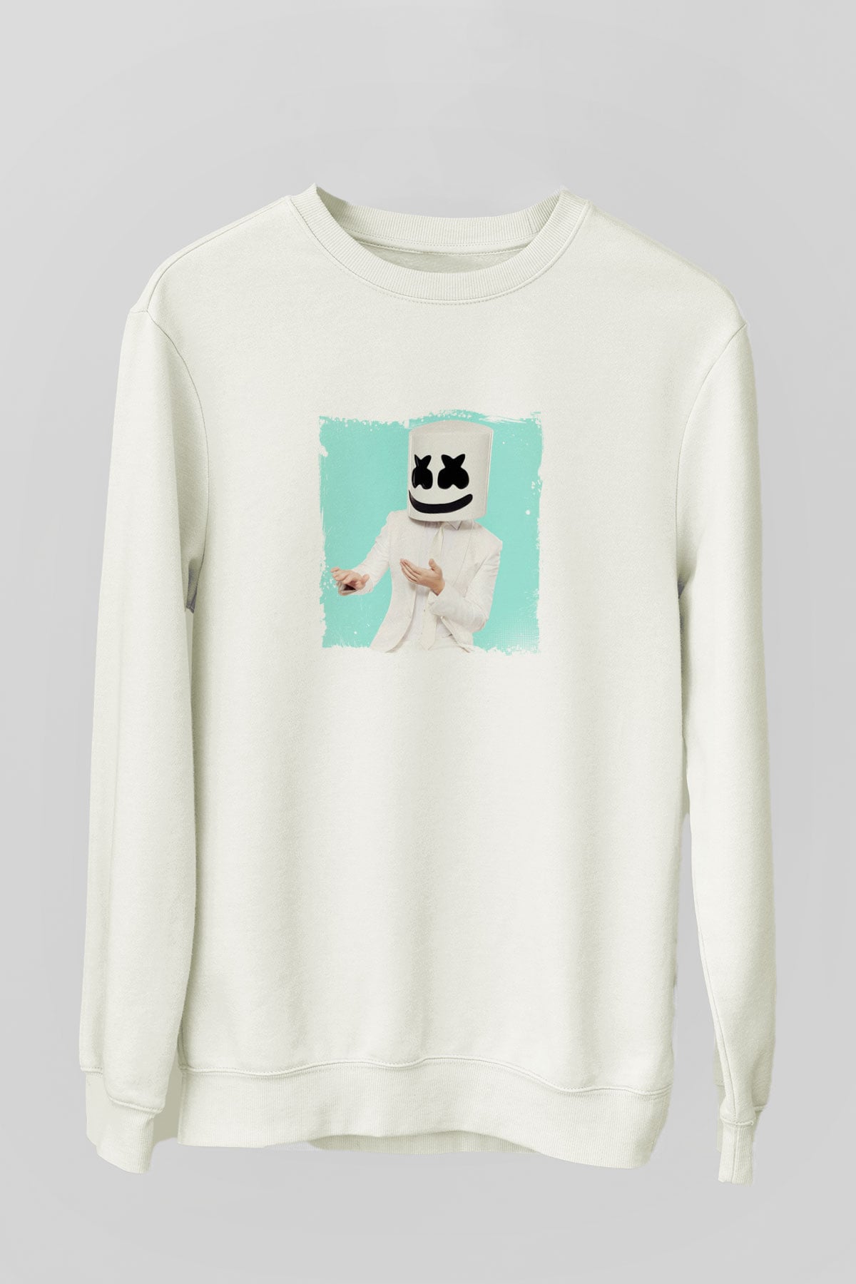 MarshmelloBaskılı Beyaz Sweatshirt