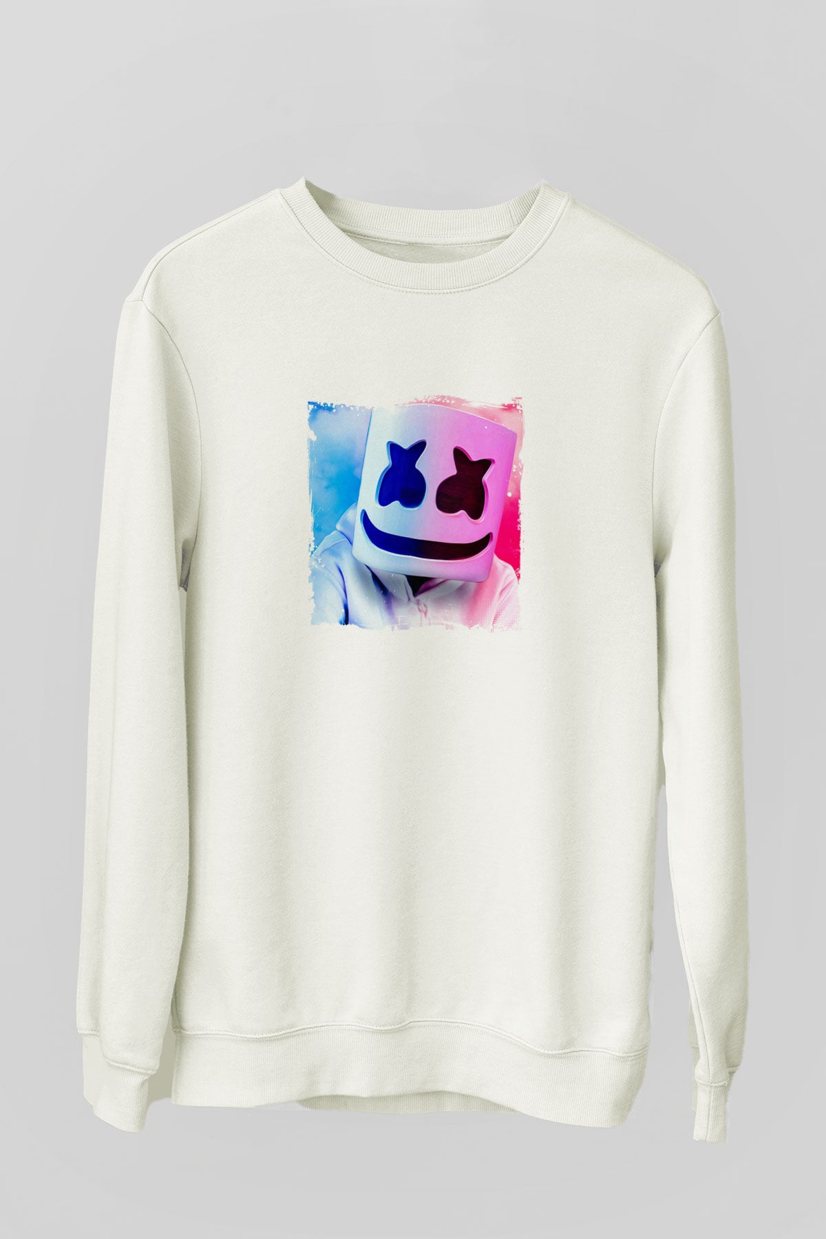 MarshmelloBaskılı Beyaz Sweatshirt