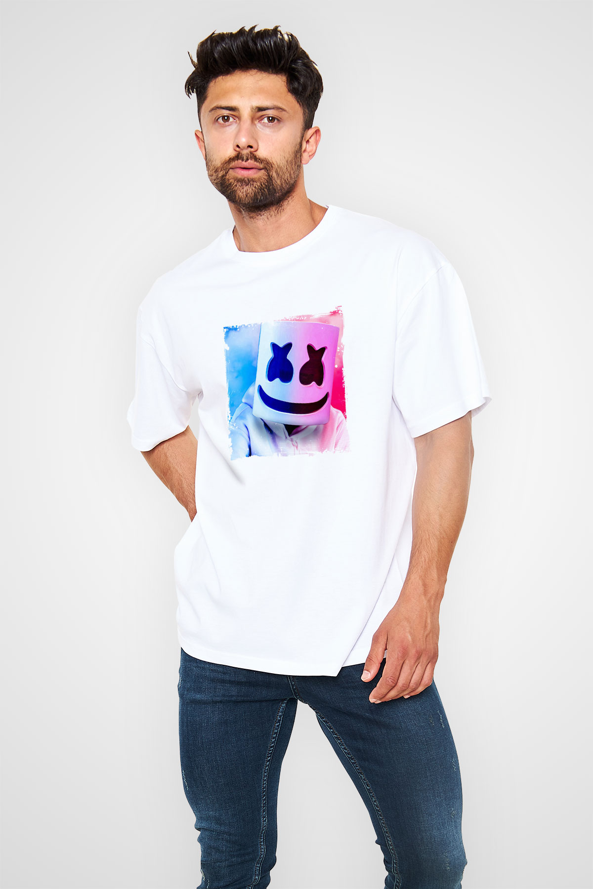MarshmelloBaskılı Beyaz Tişört
