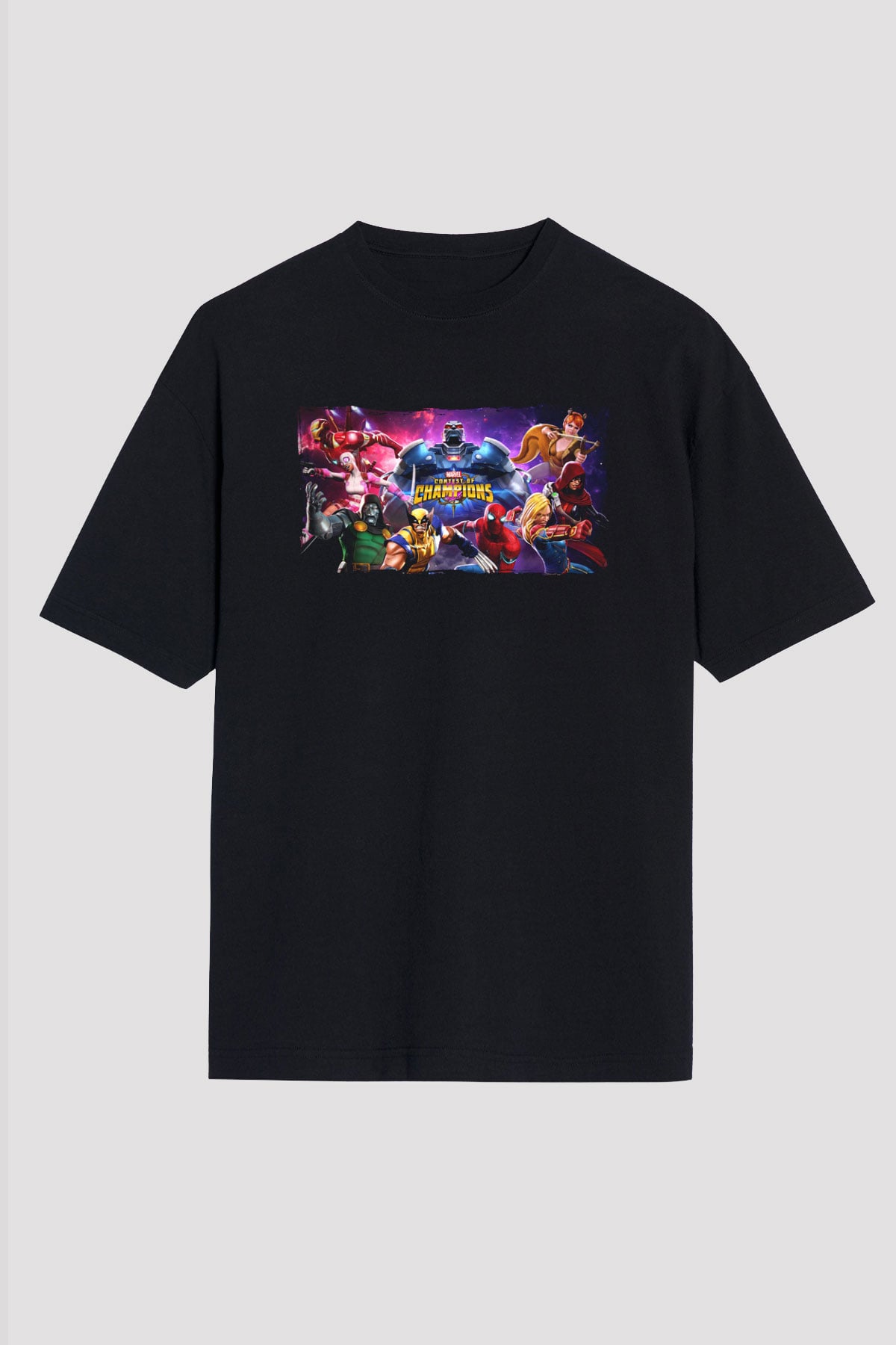 Marvel Contest of Champions Siyah Unisex Tişört T-Shirt