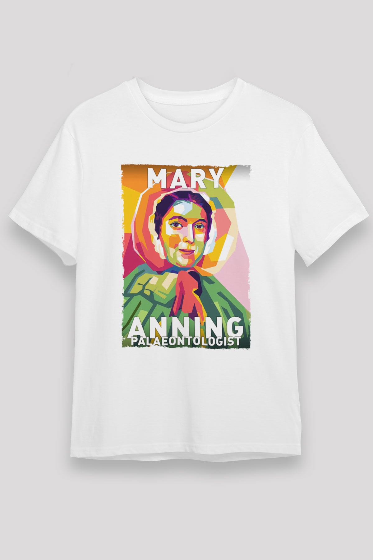 Mary Anning Baskılı Unisex Beyaz Tişört - Tshirt