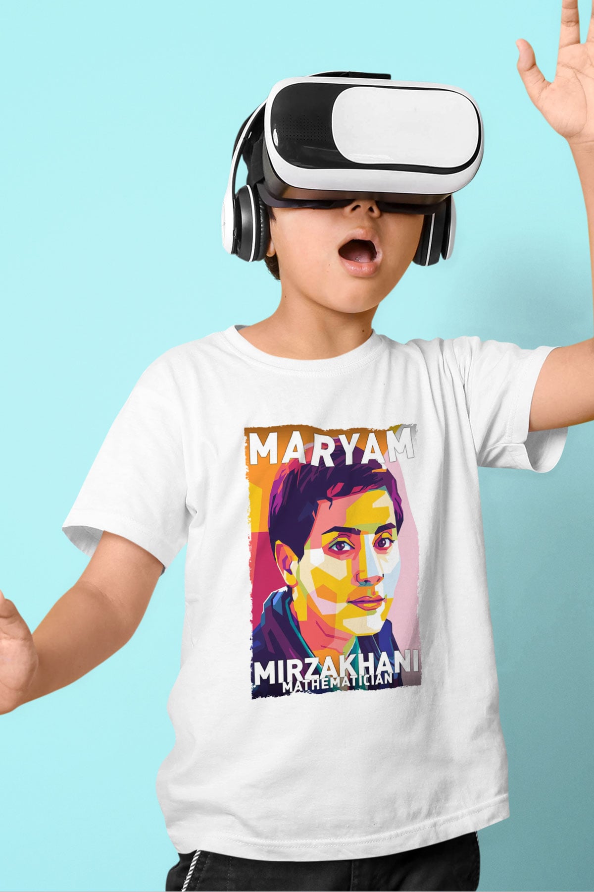Maryam Mirzakhani Baskılı Unisex Beyaz Çocuk Tişörtü - Tshirt