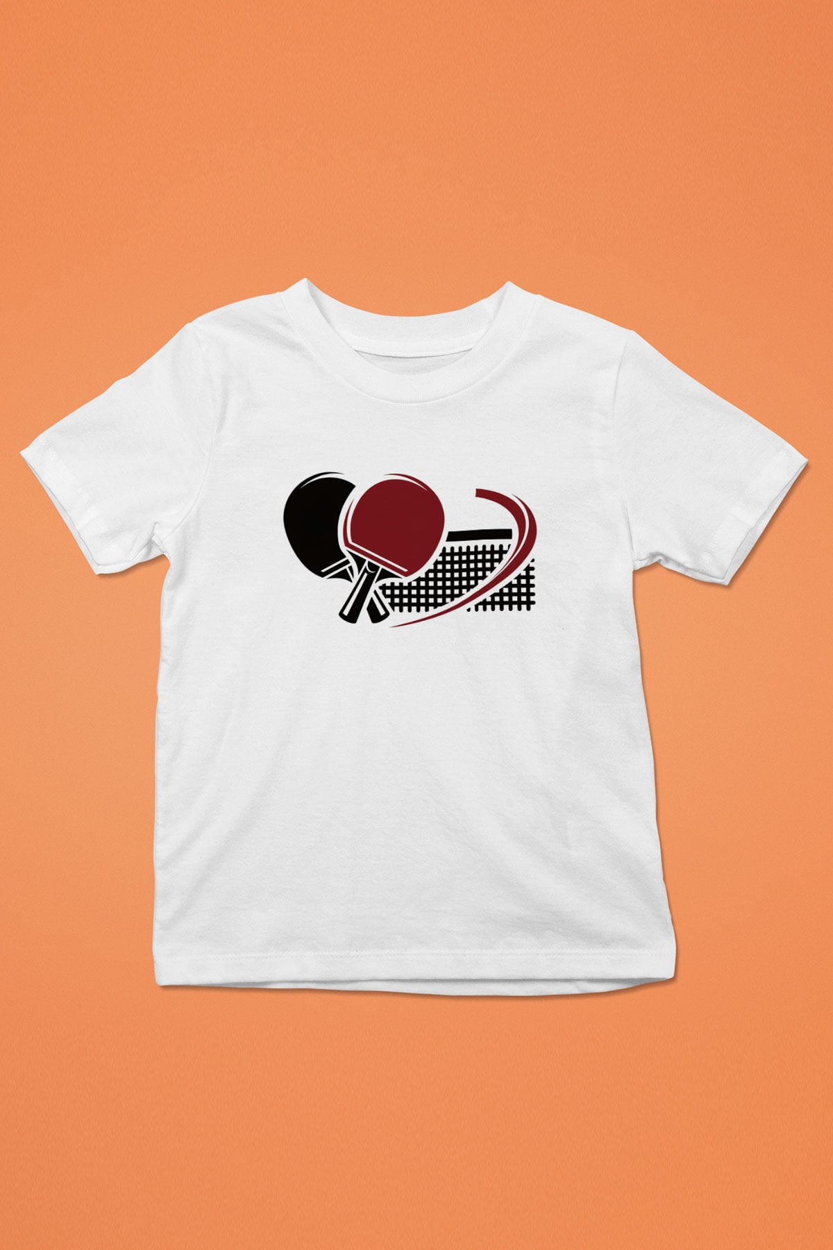 Masa tenisi Baskılı Beyaz Unisex Çocuk Tişört