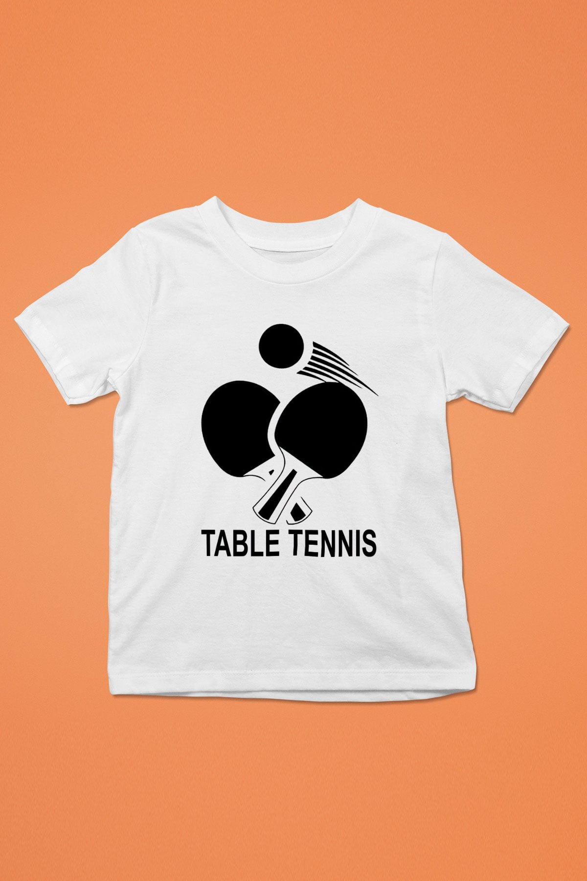 Masa tenisi Baskılı Beyaz Unisex Çocuk Tişört
