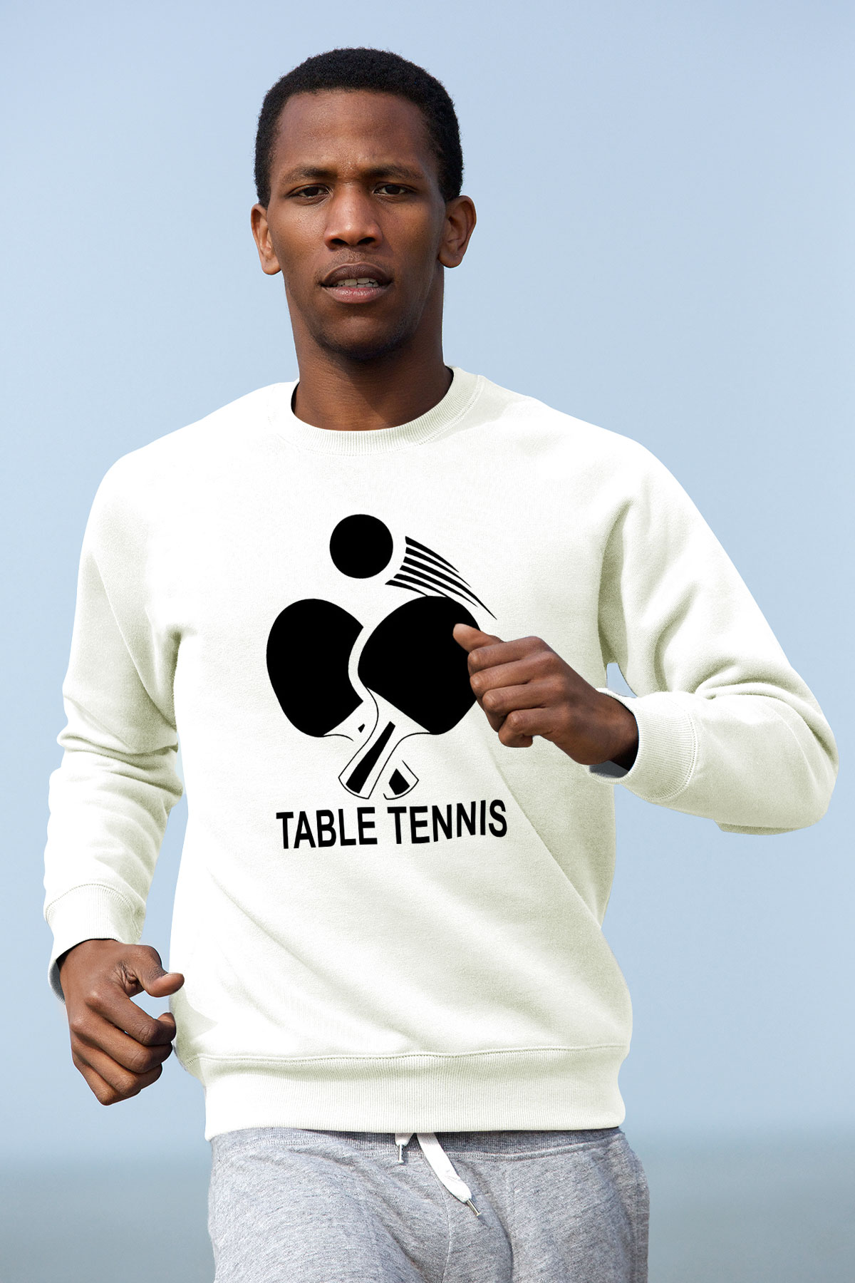 Masa tenisi Beyaz Unisex Sweatshirt