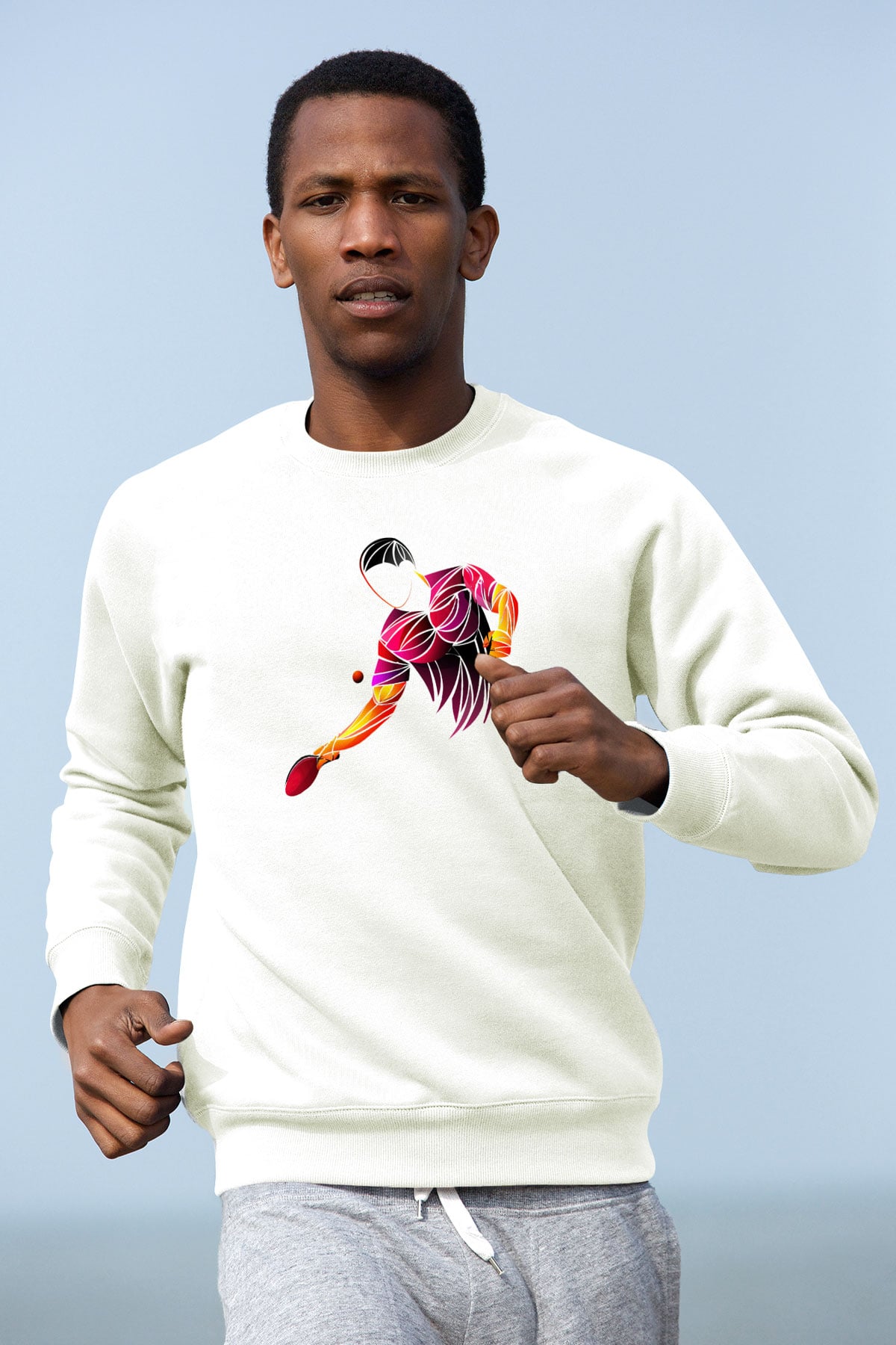 Masa tenisi Beyaz Unisex Sweatshirt
