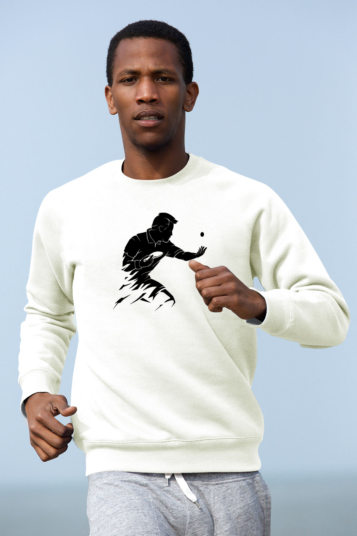 Masa tenisi Beyaz Unisex Sweatshirt