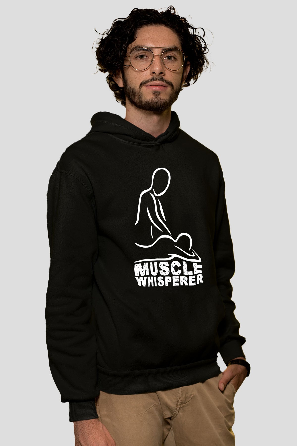 Masör Siyah Unisex Kapüşonlu Sweatshirt