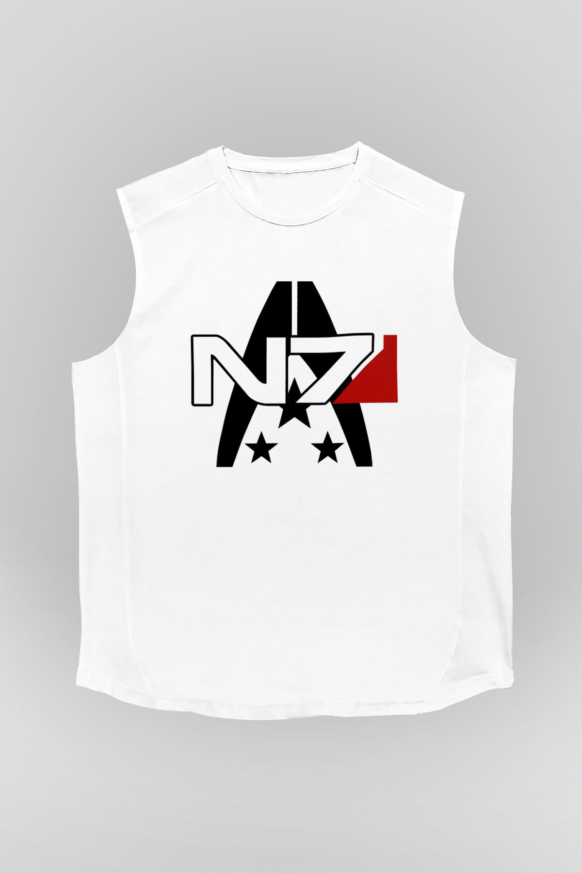 Mass Effect Beyaz Unisex Kolsuz Tişört