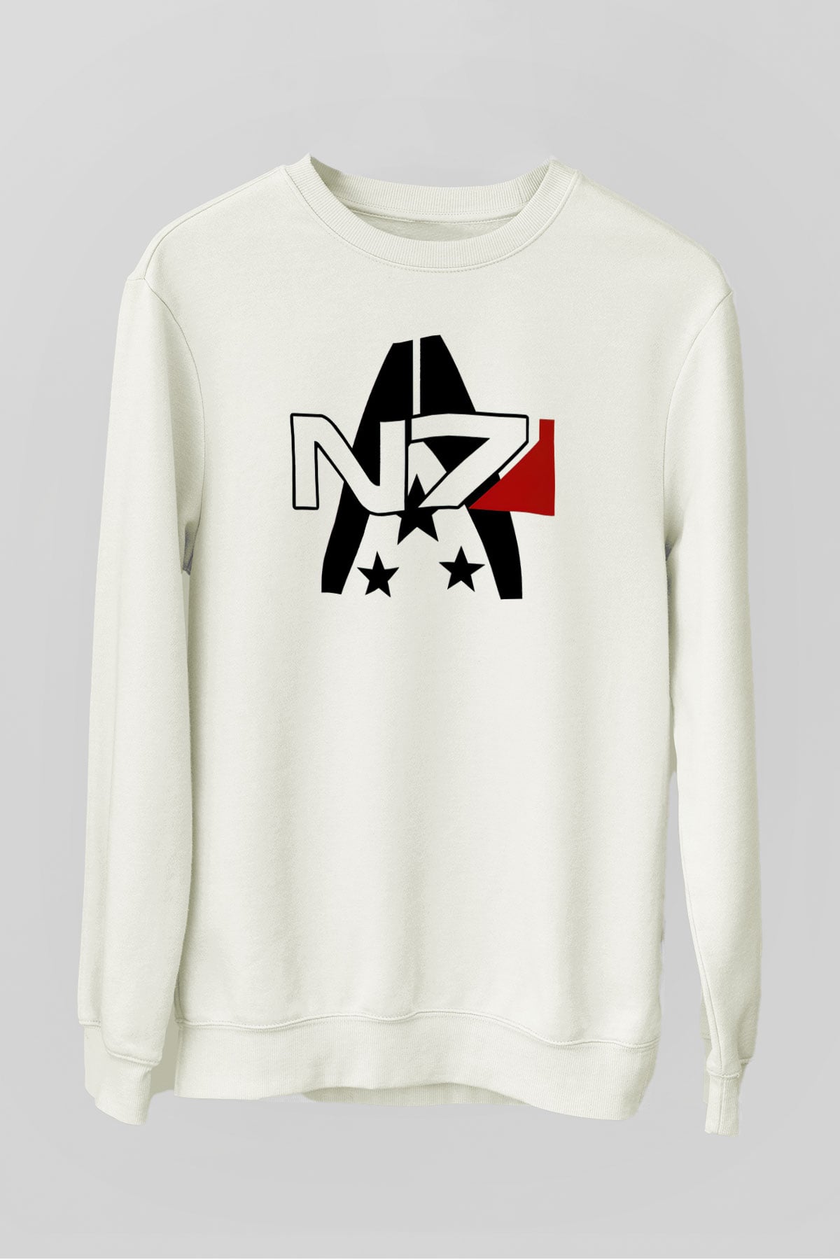 Mass Effect Beyaz Unisex Sweatshirt