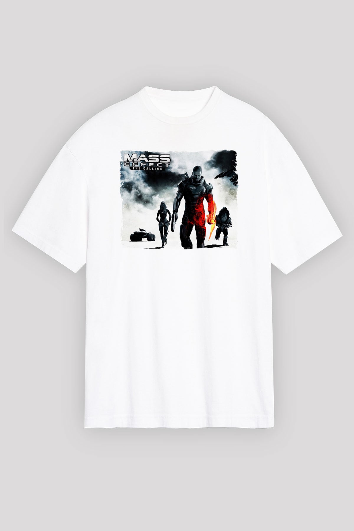 Mass Effect Beyaz Unisex Tişört T-Shirt