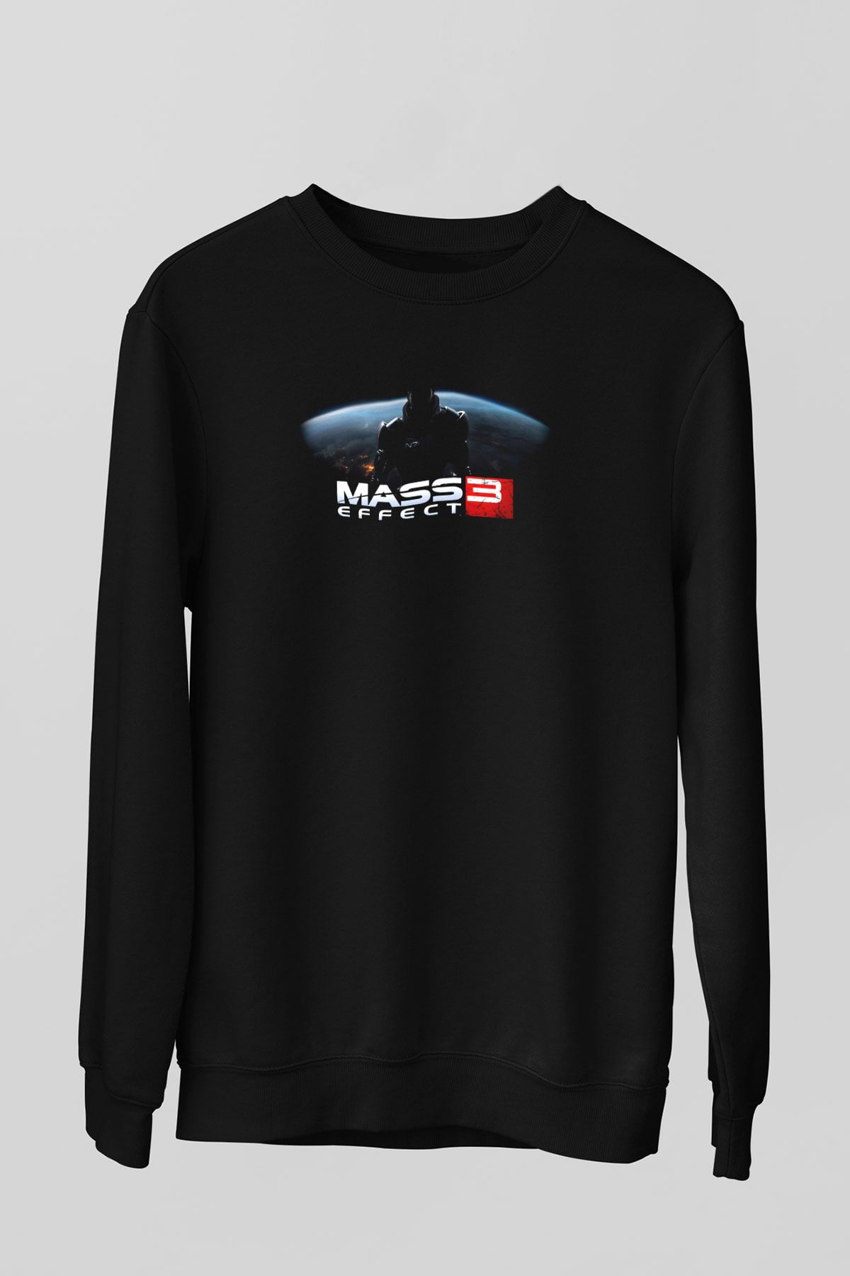 Mass Effect Siyah Unisex Sweatshirt